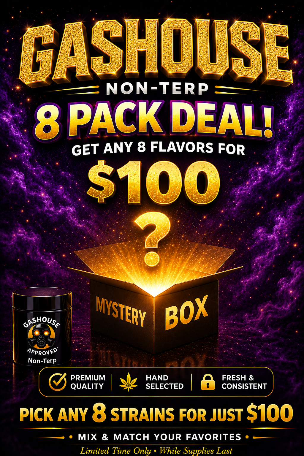 GASHOUSE- 8 PACK MYSTERY DEAL
